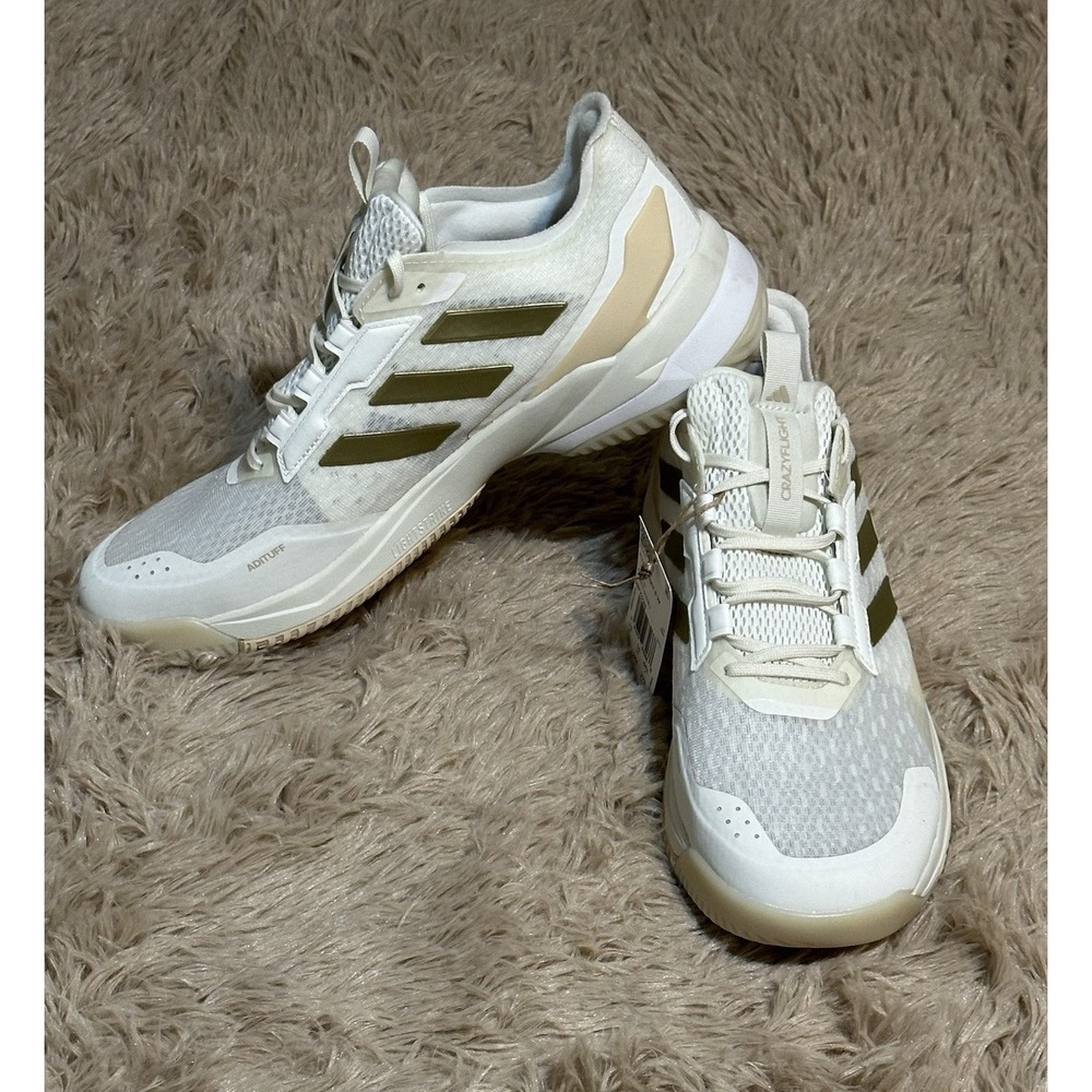 Adidas Crazyflight 6 Womens Sz 11.5 Indoor Volleyball Off White Gold Shoes